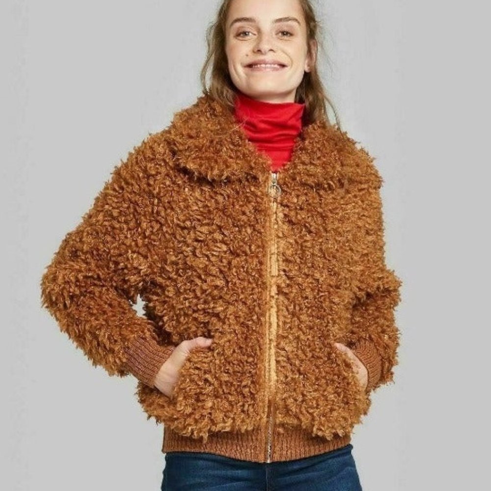 Wild Fable Faux Fur Teddy Sherpa Zip Jacket